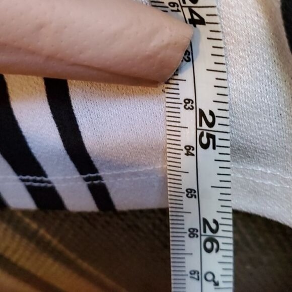 LAST CHANCE Worthington White Black Striped Sz PL Blouse Tunic w Flared 3/4 Slv - Picture 9 of 9
